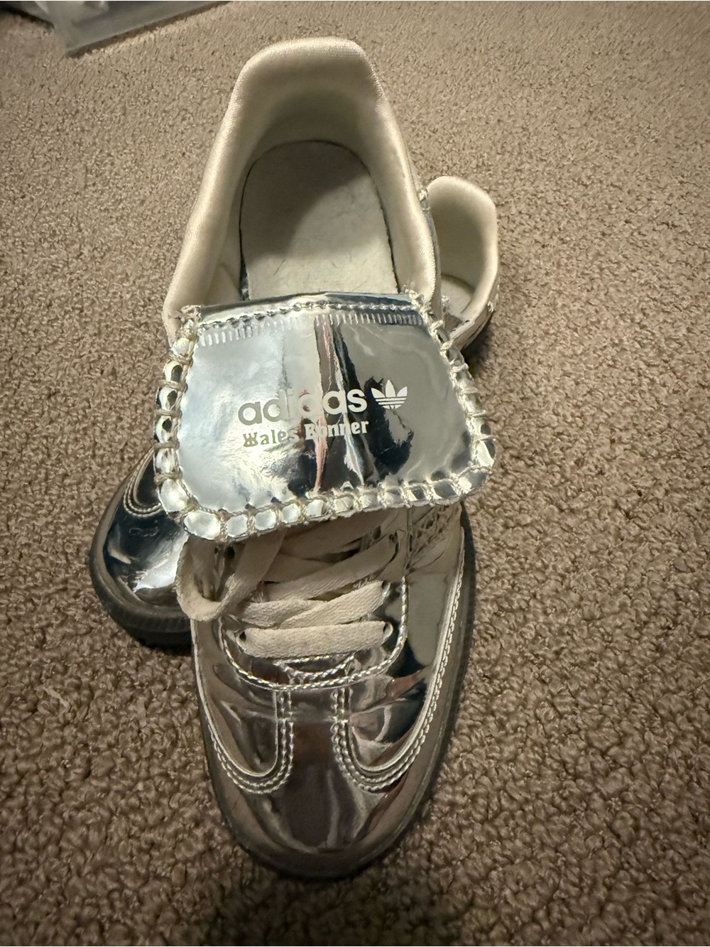 adidas Metallic Wales Bonner Samba Silver Sneakers - Picture 3 of 6